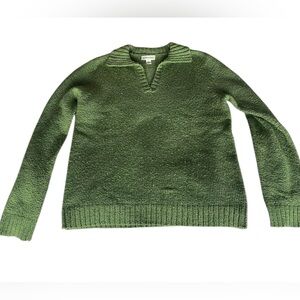 St. John's Bay V-Neck Sweater in Forest Green